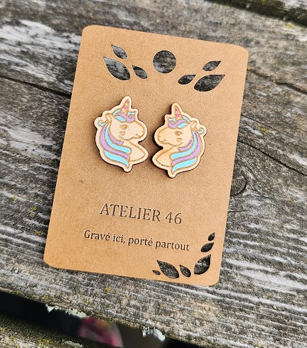 Boucles d'oreilles Stud Licorne